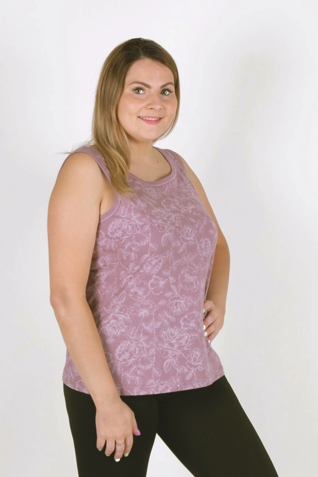 Майка жен,в106354,в106231,-(графика из роз по коф.-розовому,роз,, цветы), (72-170,176)