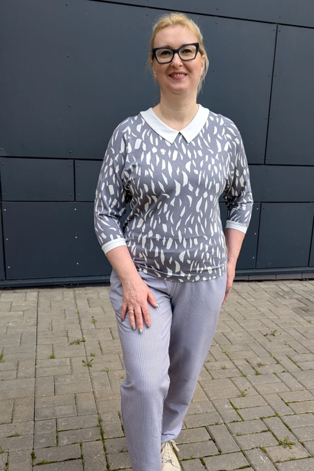 Джемпер жен,а1305,а130514(,сер,,бел пятна), (46-158,164)