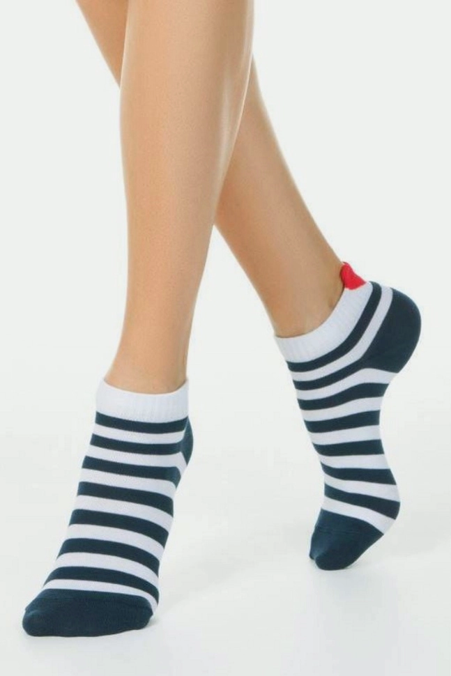 Носки жен,20с-18сп,223(белый-темно-синий,син-т,,бел полос), (23)