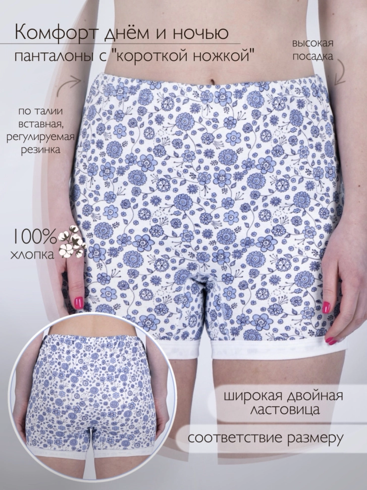 Панталоны жен,в001041,в007005,-(цветочный абажур голубой,бел,,), (54)