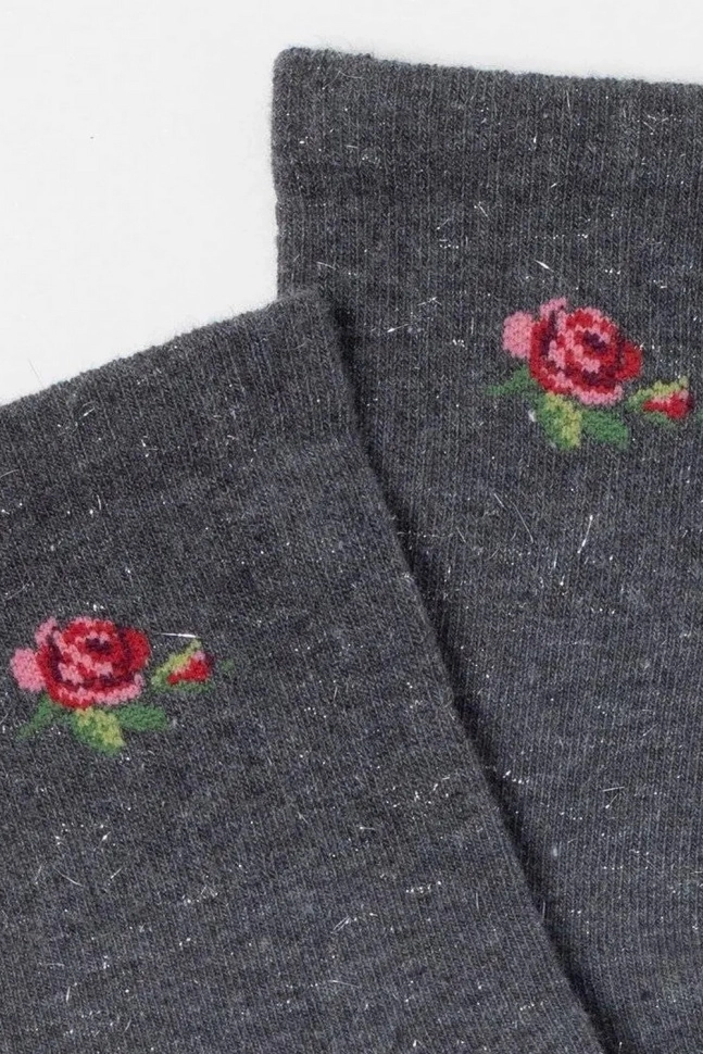 Носки жен,б1155,581(т.серый меланж,антрац,,роза люрекс), (23)