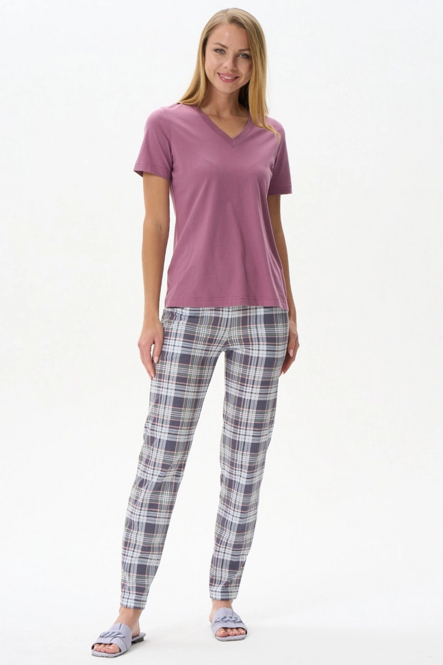 Брюки жен,b0162,b0162-c90.4s03(серый,сер-т,,бел клетка), (46-164)