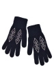 Перчатки жен,а11052,а11052-17(черный,чер,,меринос ромбы стразы), (17)