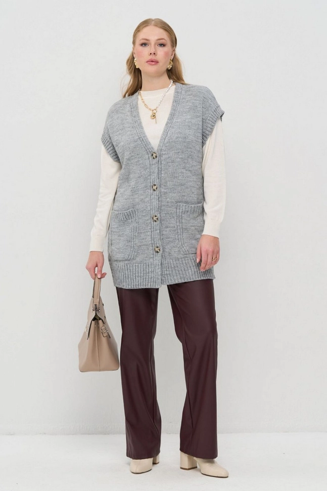 Жилет жен,5252-1801,-(св. серый меланж,сермел,,), (46-48-158,164)