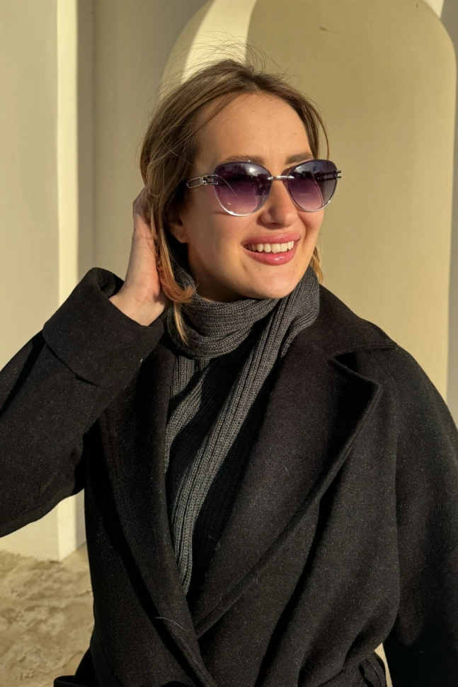 Шарф жен,6083-22,-(антрацит dark grey melange729 ASCONA 26/2,антрац,,меринос спецзаказ), (160х18)